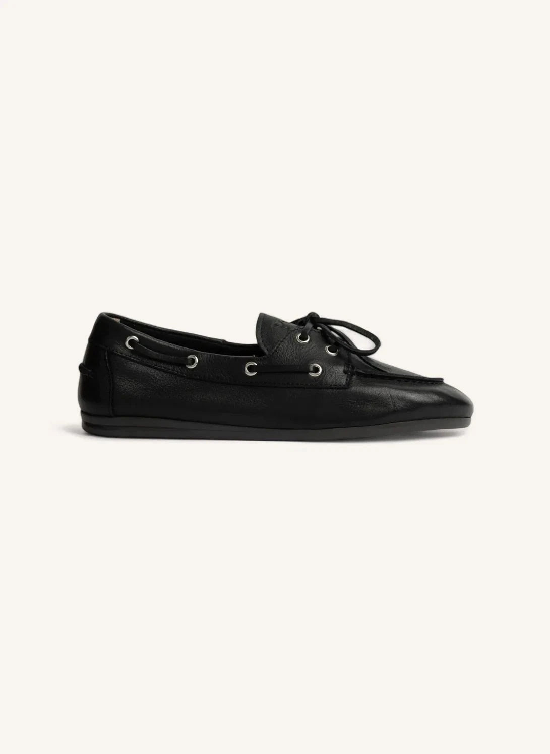 Posa - Zapatillas de barco de cuero | Negro