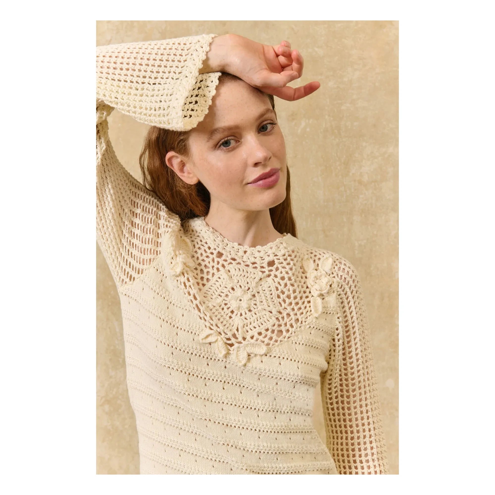 Louise Misha - Vestido de algodón Eleonora | Crema