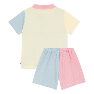 Petit Bateau - Pijama corto color block Millerais | Azul