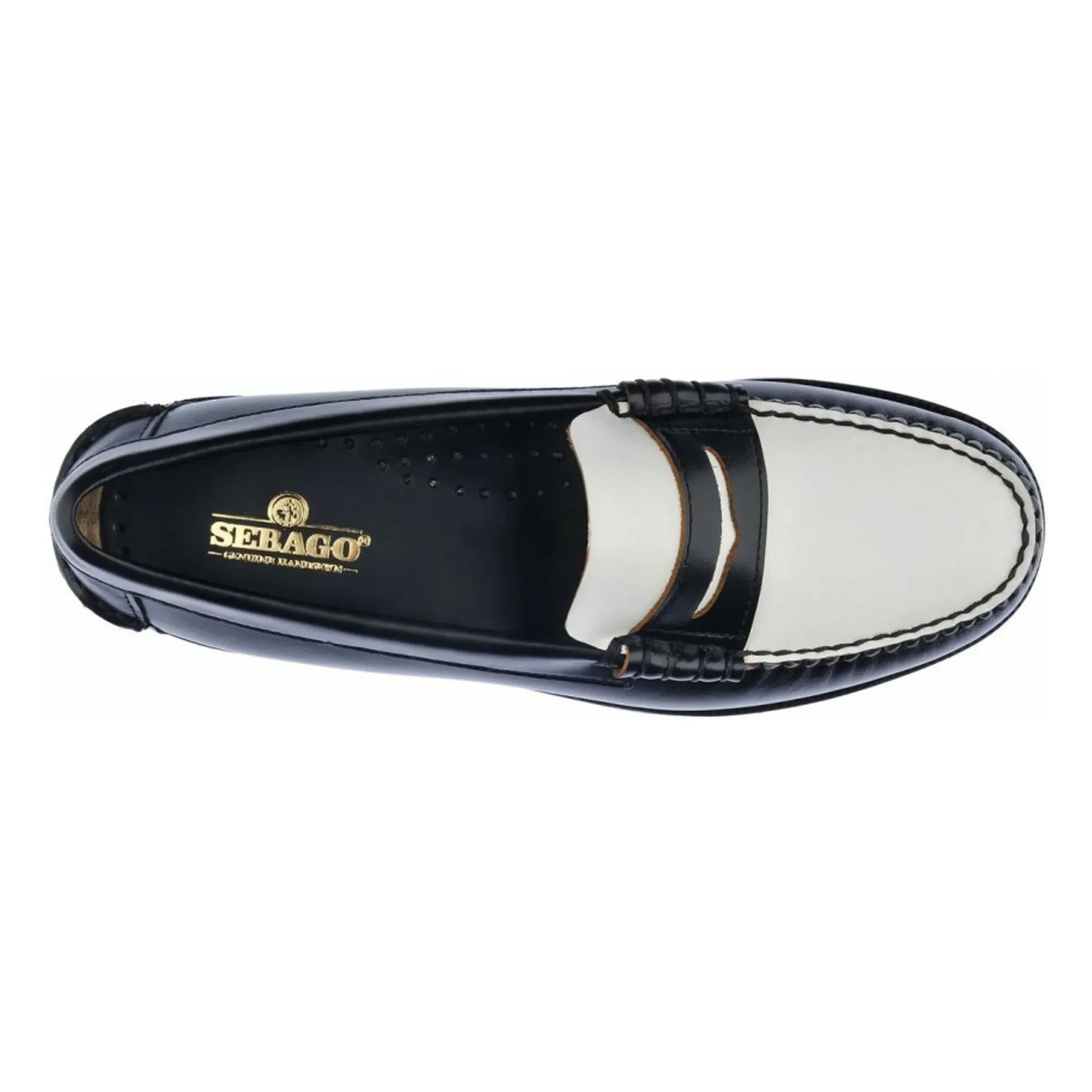 Sebago - Mocasín Clásico Dan Bicolor | Negro/Blanco