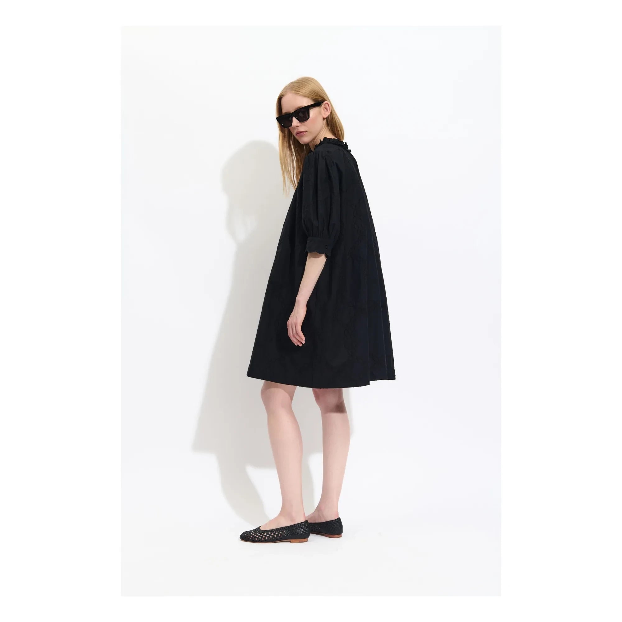 BELLEPIECE - Vestido Raffael de Popelín de Algodón | Negro