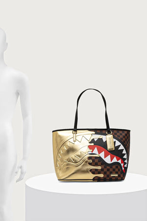 Sprayground - Bolso de mujer marrón con tiburones en París 910T9345NSZ