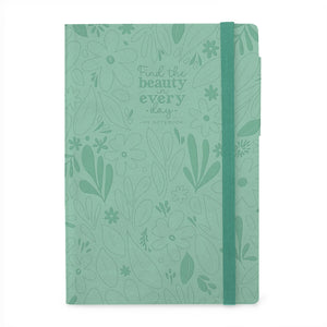 Legami - Cuaderno a rayas con funda suave monocromática - Jardín Botánico - Mi Cuaderno