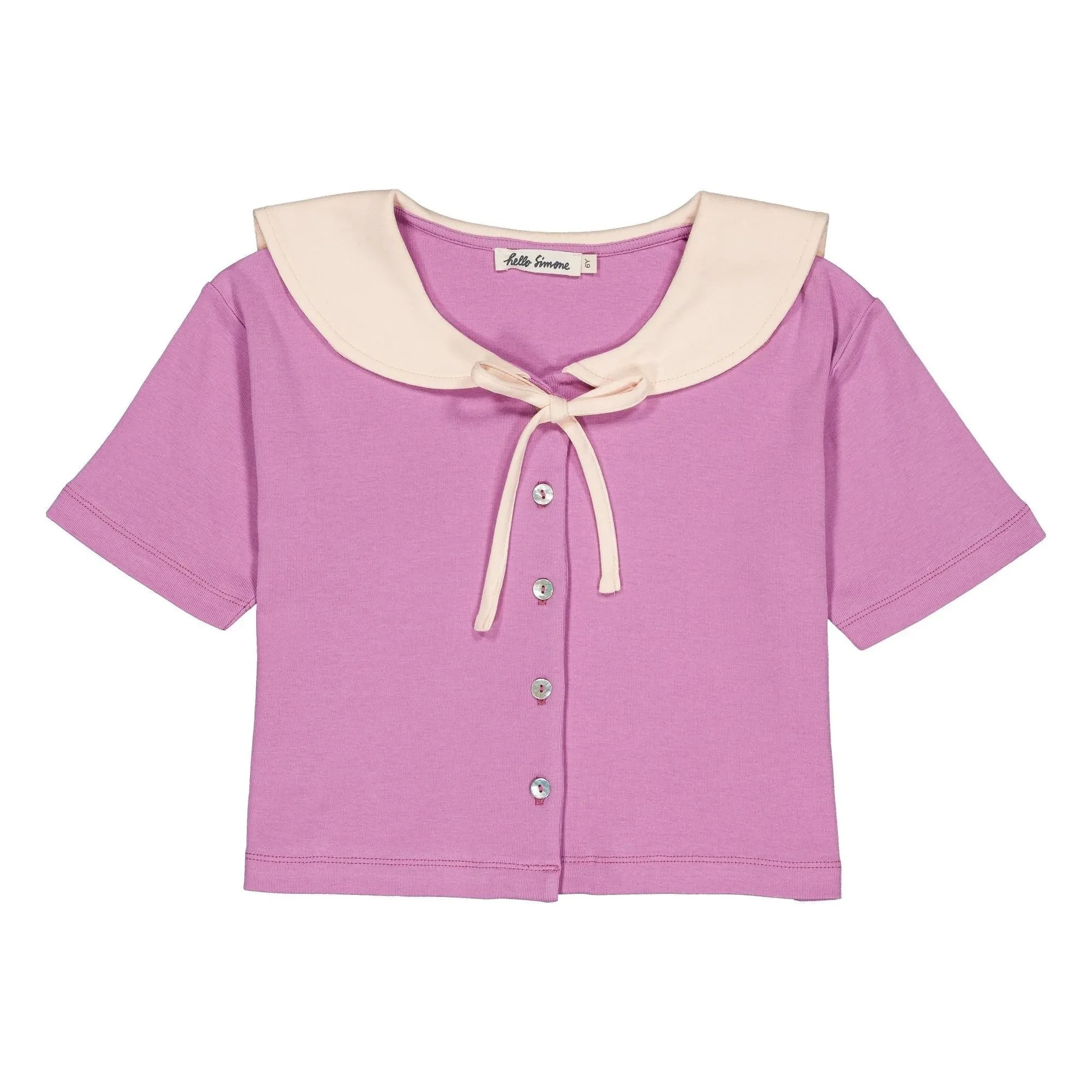 Hola Simone - Blusa de algodón orgánico Matelot | Lavanda