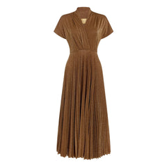 Momoni - Vestido Derby Metalizado | Tabaco