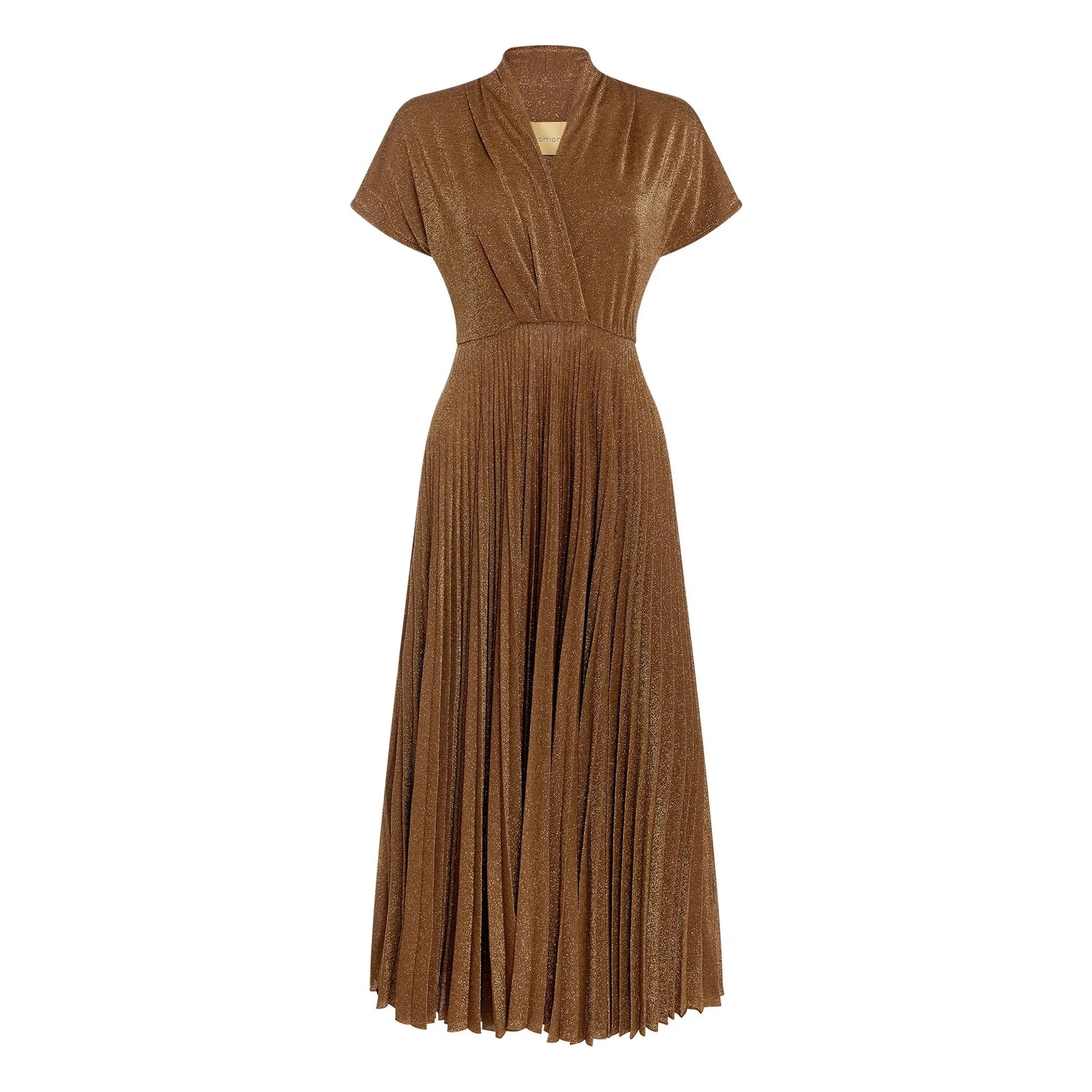 Momoni - Vestido Derby Metalizado | Tabaco