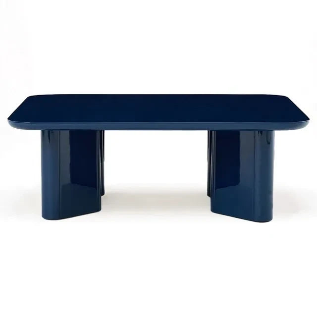 Gabrielle Paris - Mesa de centro Thelma de madera lacada y cristal | Azul