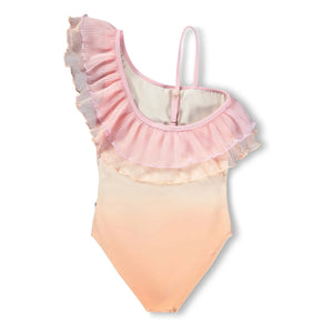 Molo - Nilla Traje de Baño Asimétrico con Volantes de Fibras Recicladas | Rosa Claro