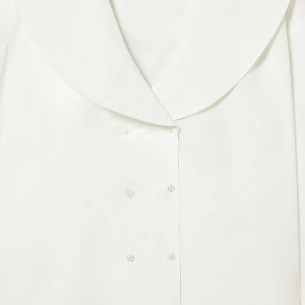 The Tiny Big Sister - Camisa de algodón con doble botón | Blanco