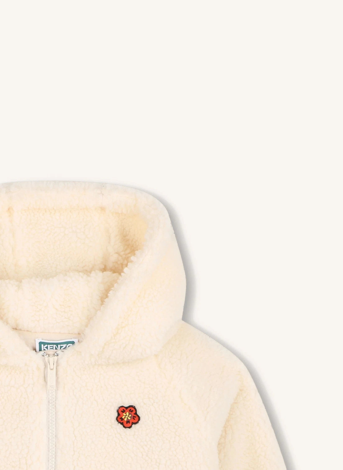 Kenzo - Sudadera con cremallera de lana con estampado de flores | Blanco