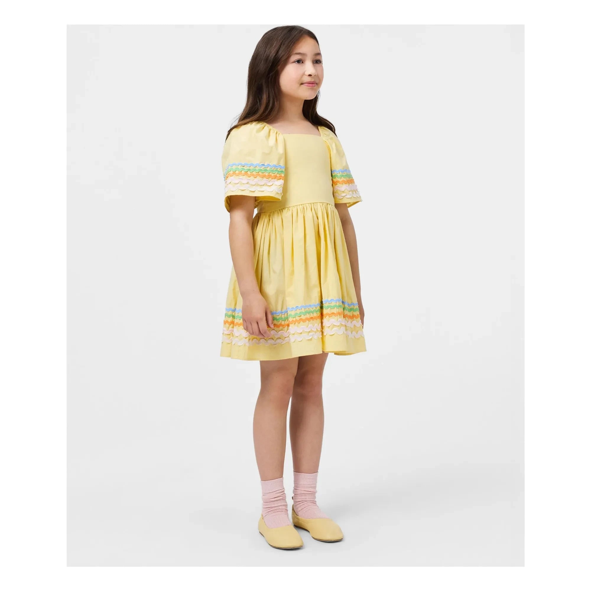 Vestido de algodón orgánico Molo Clotilde | Amarillo pálido