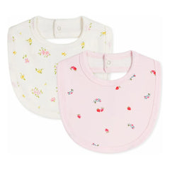 Petit Bateau - Baberos con estampado floral rosa