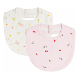 Petit Bateau - Baberos con estampado floral rosa