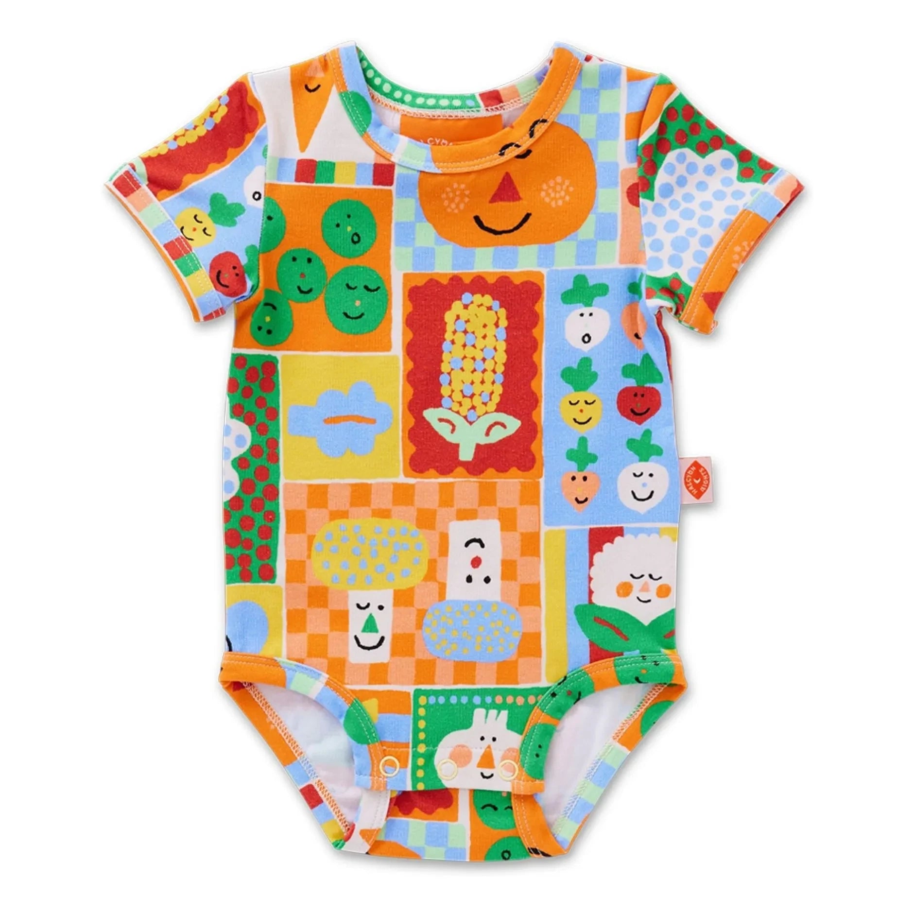 Halcyon Nights - Body de algodón orgánico con estampado de verduras | Naranja