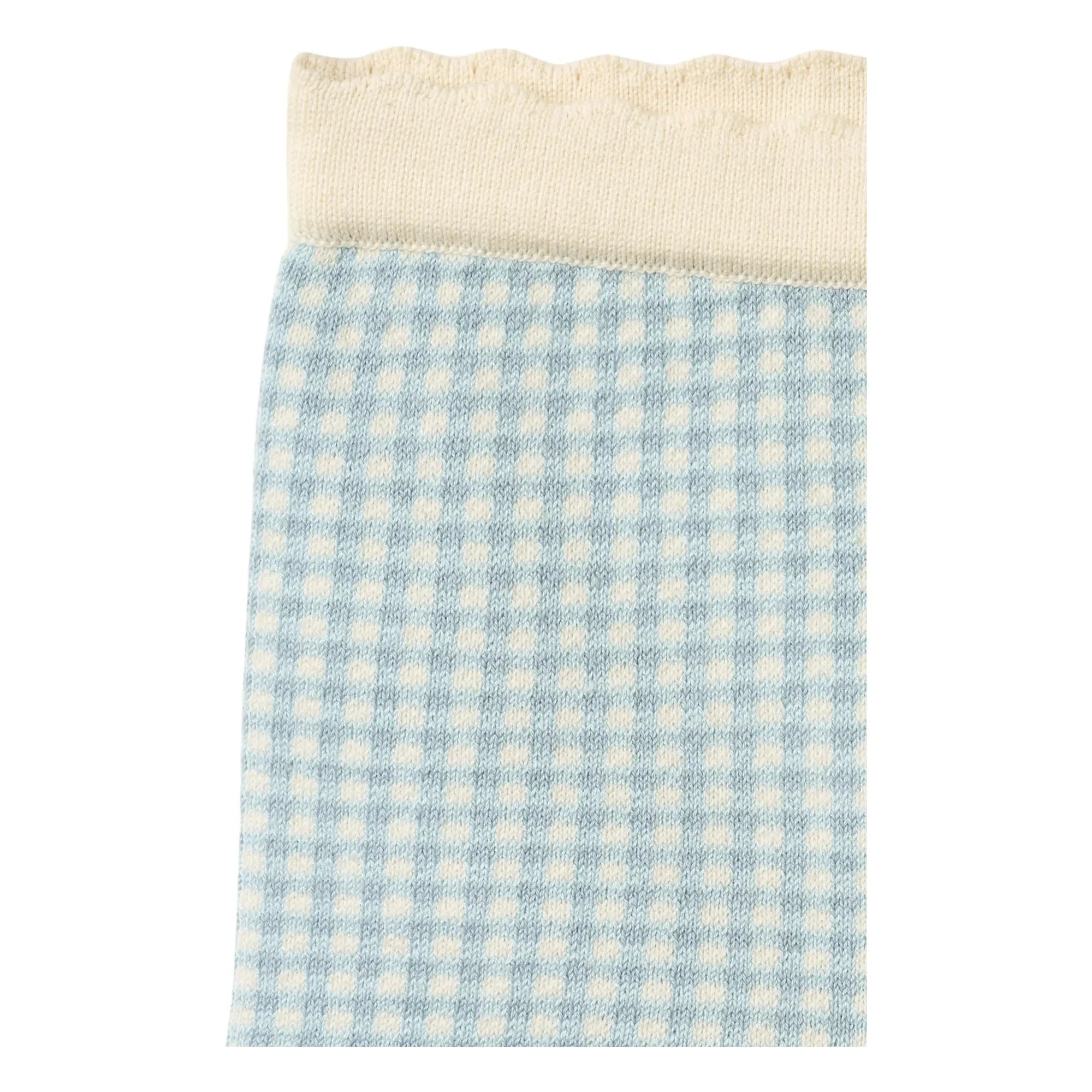 Copenhagen Colors - Pantalón corto a cuadros de algodón orgánico con jacquard | Azul claro