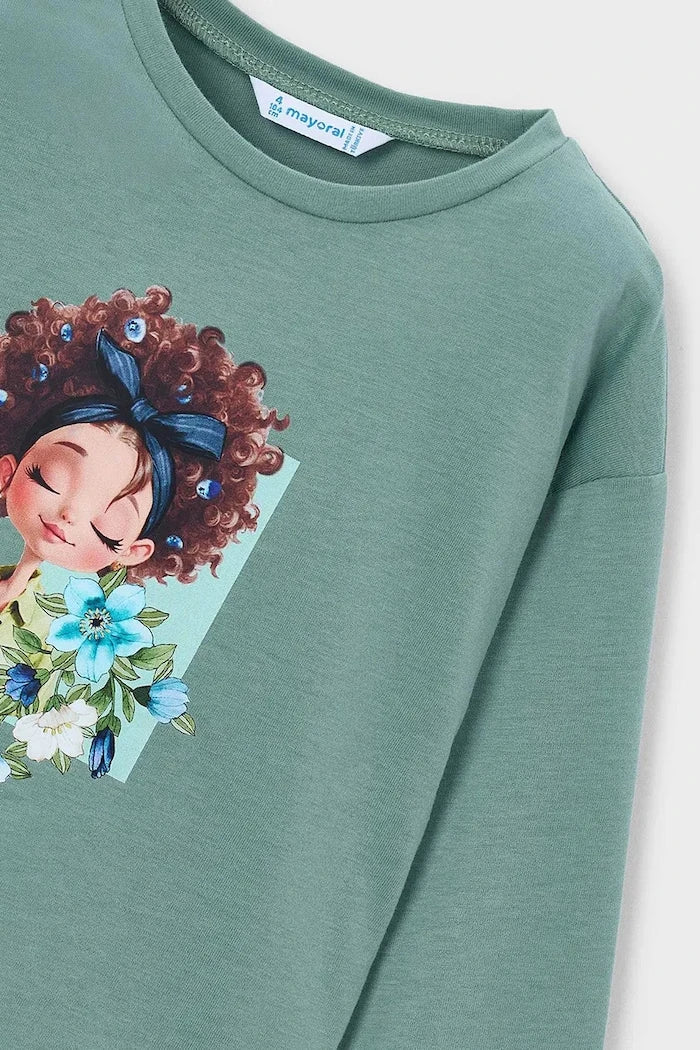 Mayoral blusa de algodón de manga larga para niños
