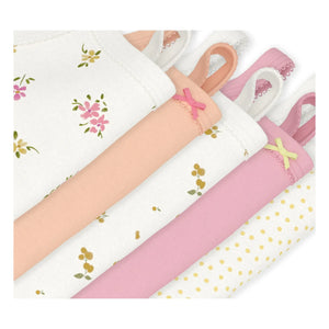 Petit Bateau - Conjunto de 5 Bodys de Tirantes con Estampado Floral | Blanco