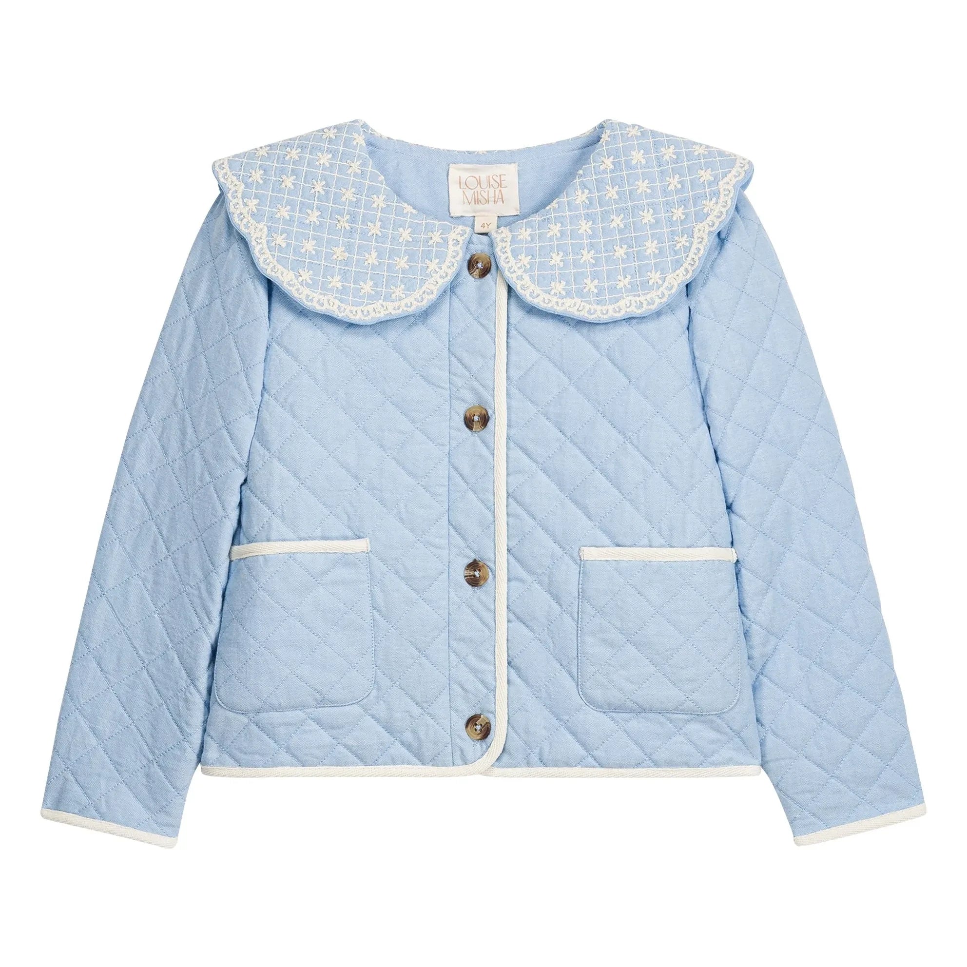 Louise Misha - Chaqueta guateada de algodón orgánico Augustina | Azul