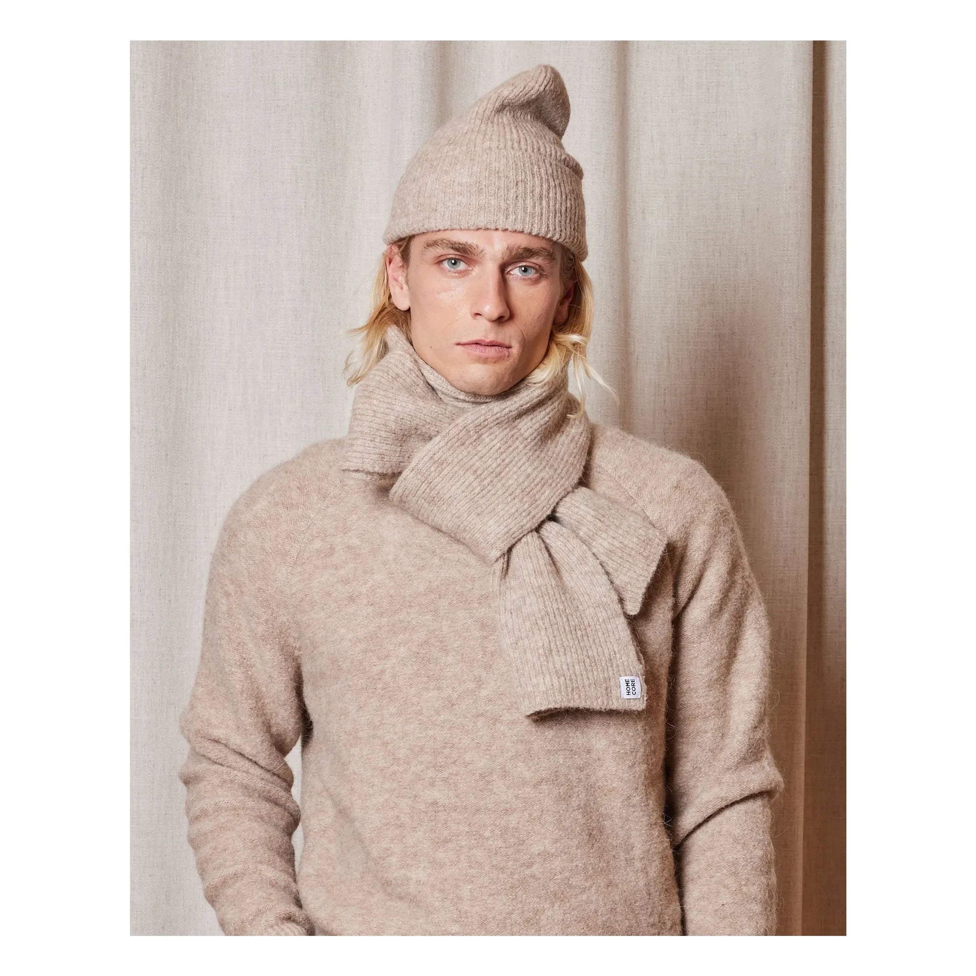 Homecore - Gorro de alpaca de lana de bebé | Marrón claro