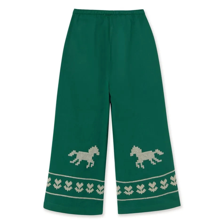 Tinycottons - Pantalones de caballo verde