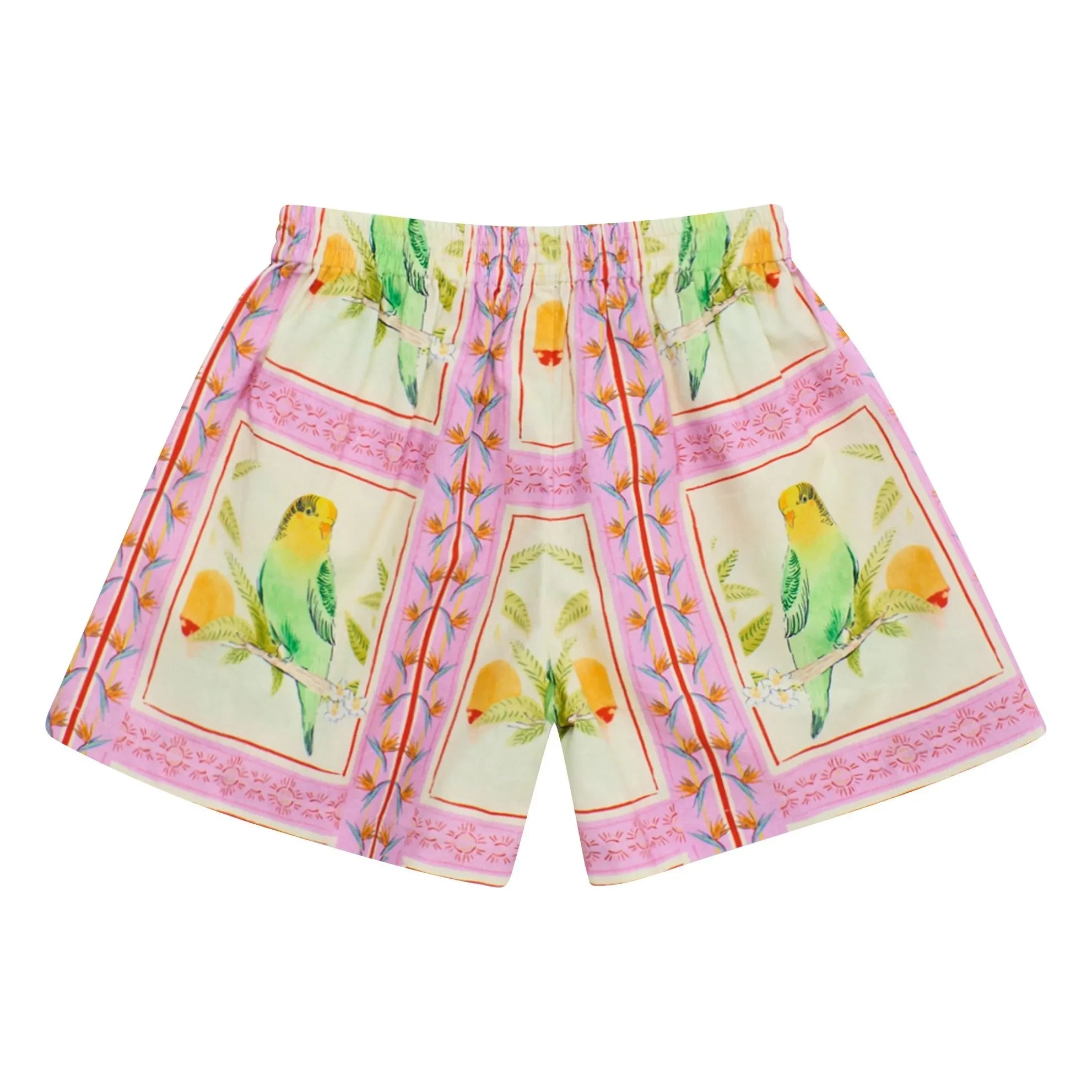 Maison Mangostan - Pájaros patchwork cortos | Rosa