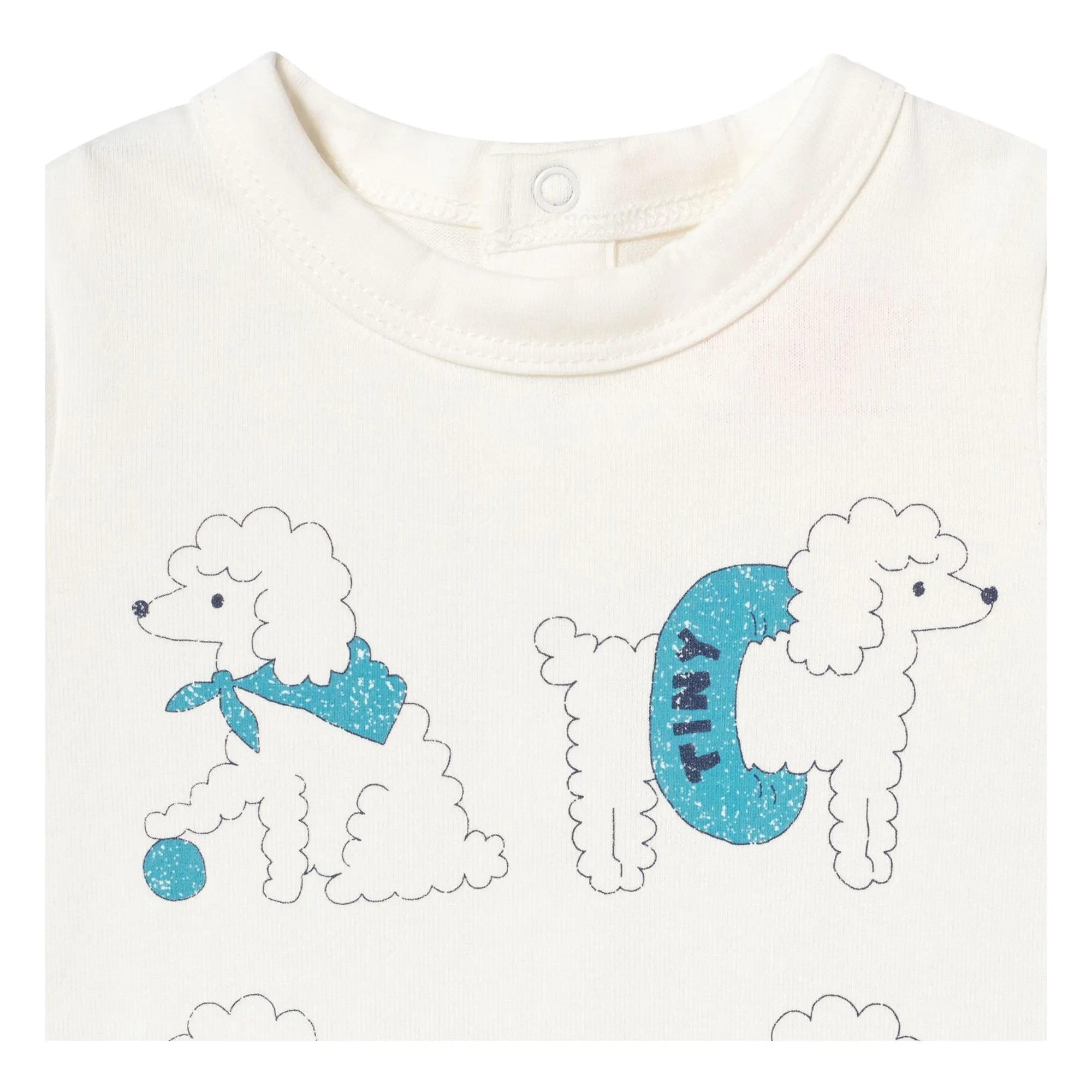 Tinycottons - Body de algodón orgánico con perro caniche | Blanco