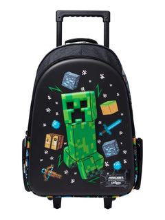 Smiggle - Minecraft Işıklı Tekerlekli Sırt ve Çekçekli Çanta