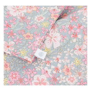 Petit Bateau - Blusa de algodón con volantes y cuello floral | Turquesa