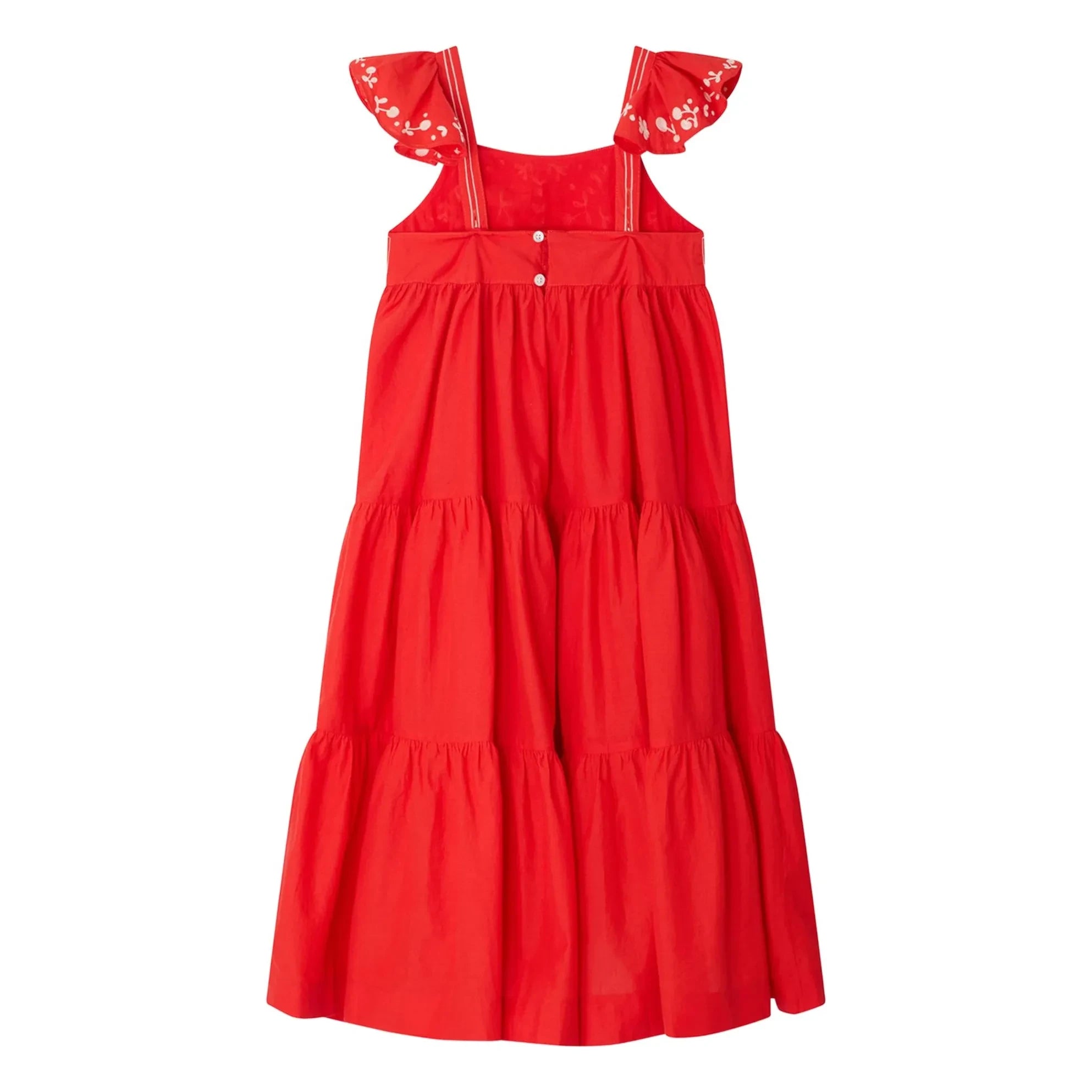 Bonpoint - Vestido de algodón orgánico Cora | Rojo amapola
