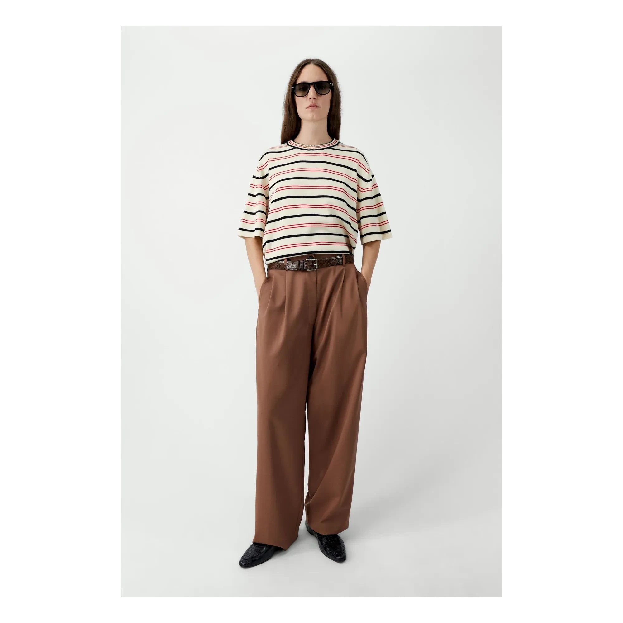 Cordera - Camiseta de algodón orgánico a rayas | Crudo