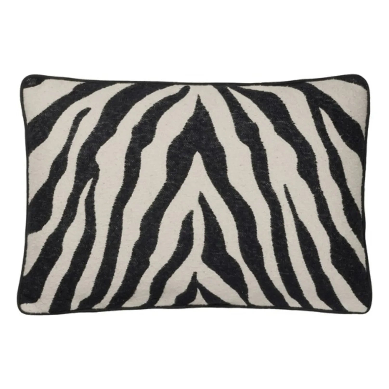 Broste Copenhagen - Funda de cojín rectangular Zebra | Noir/Blanc