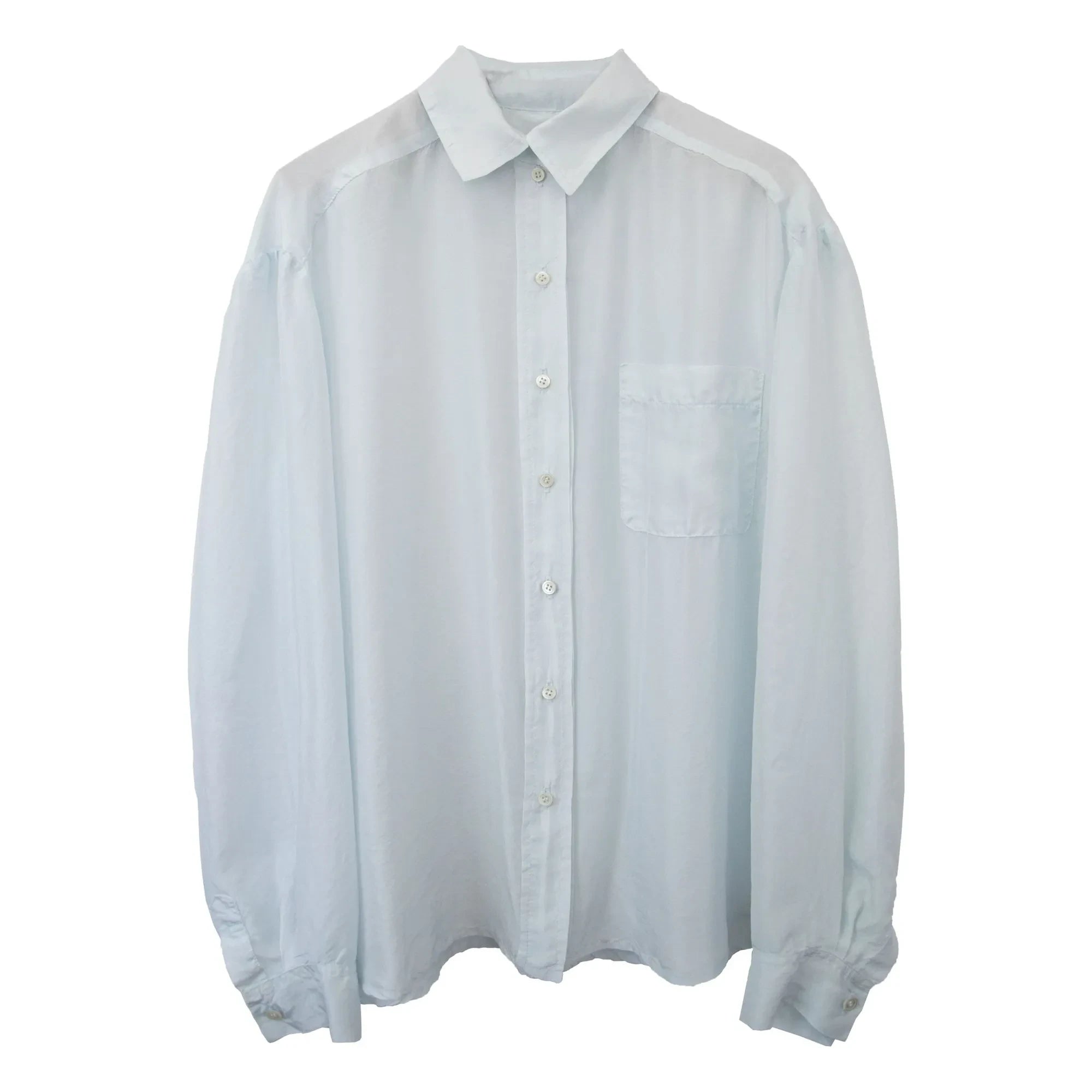 THEAVANT - Camisa de hombre de seda Pongee | Azul claro