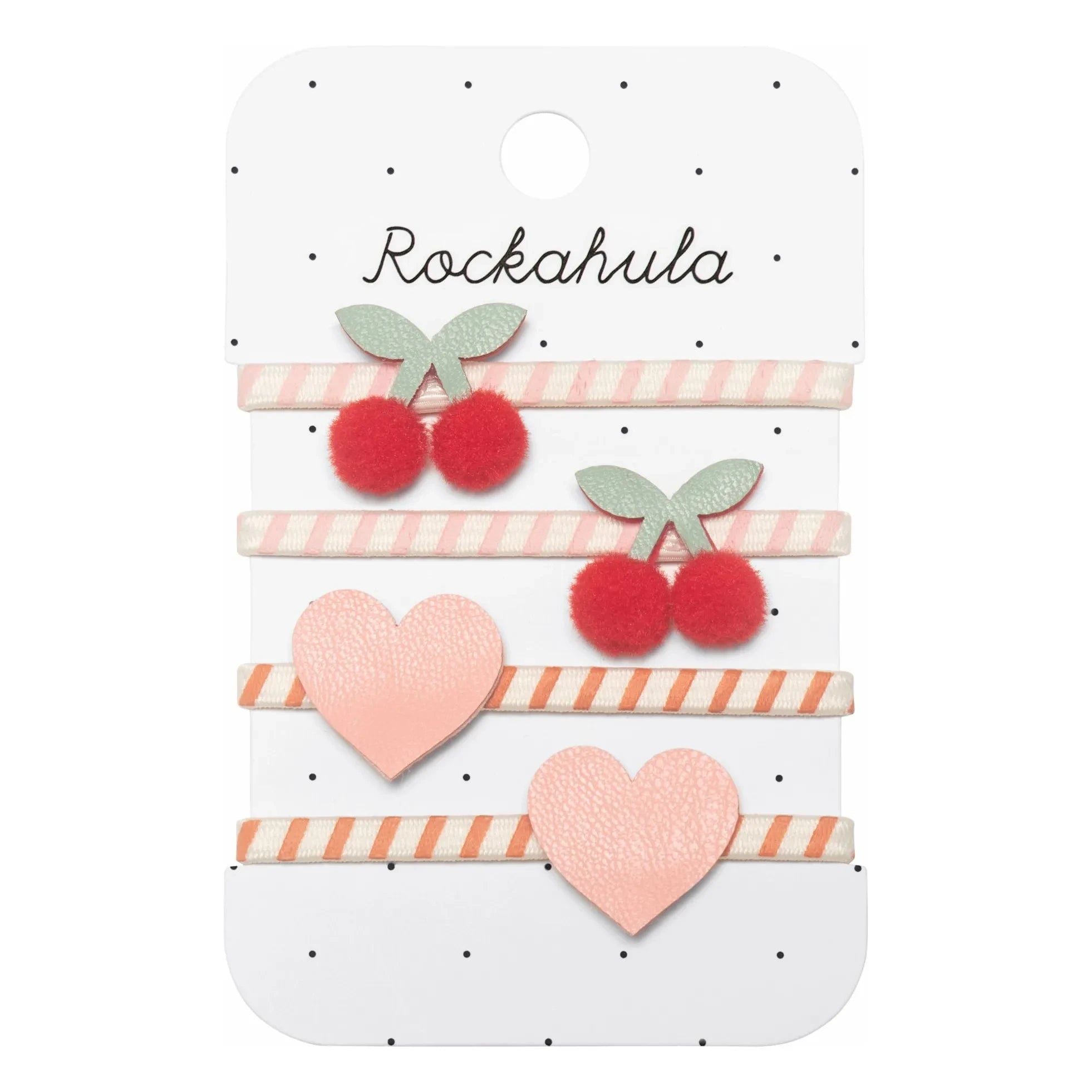 Rockahula Kids - Set de 4 coleteros a rayas | Rosa empolvado