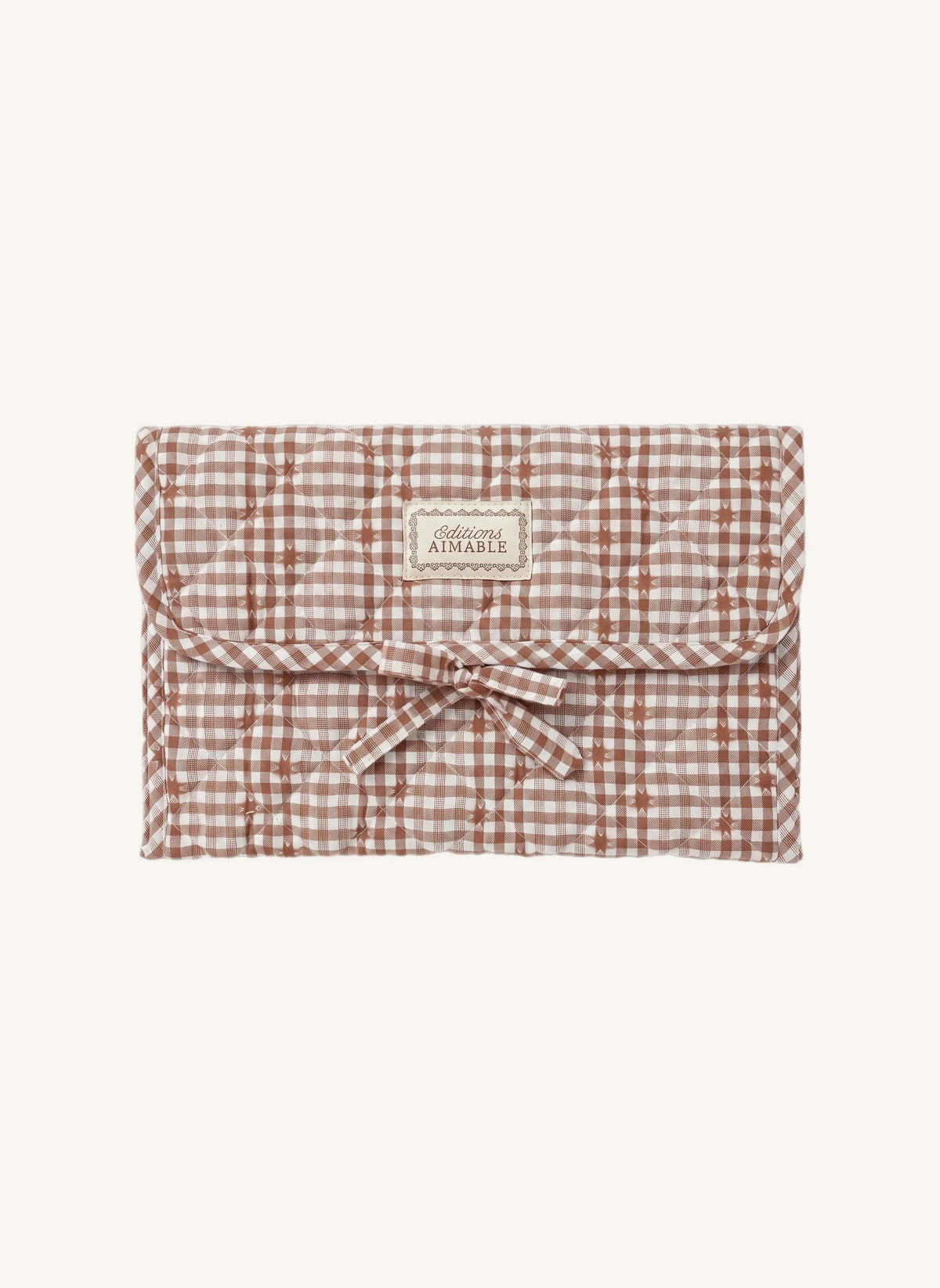 Editions Aimable - Bolso de cuidado para bebés Palmyre | Noisette Vichy Algodón