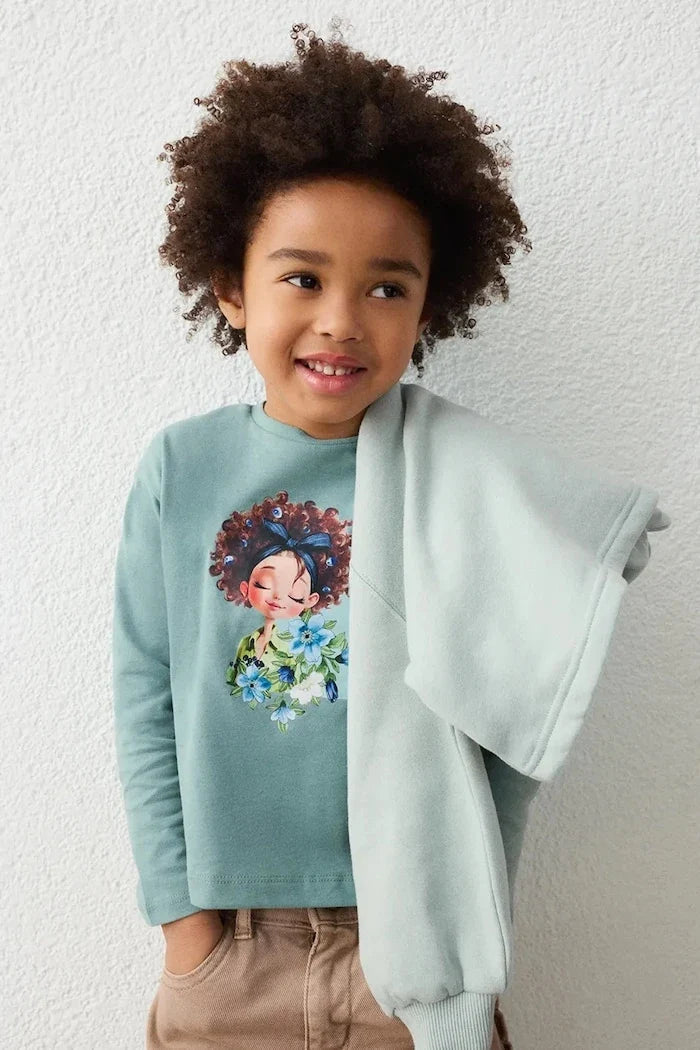 Mayoral blusa de algodón de manga larga para niños