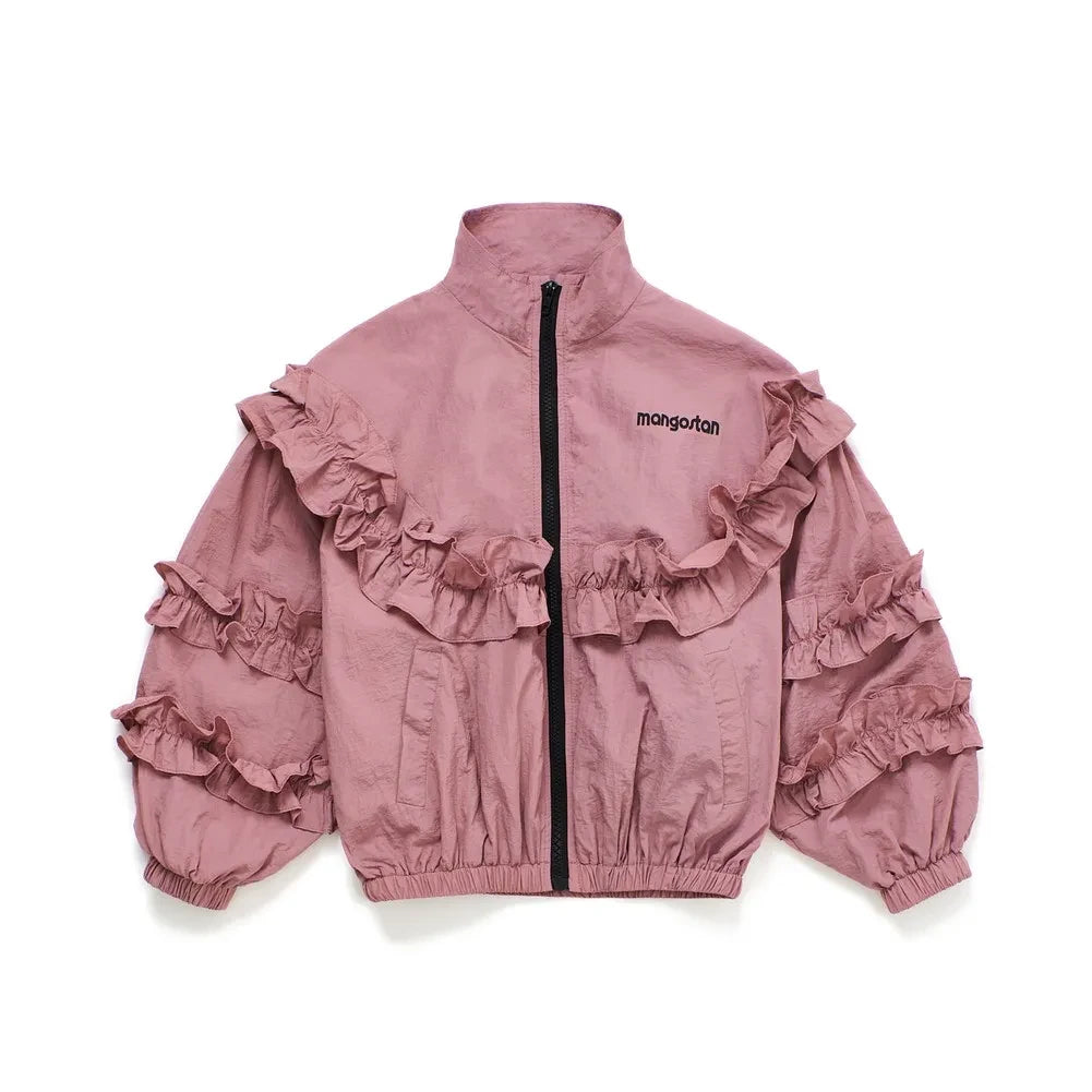 Maison Mangostan - Naylon Fırfırlı Ceket | Pembe