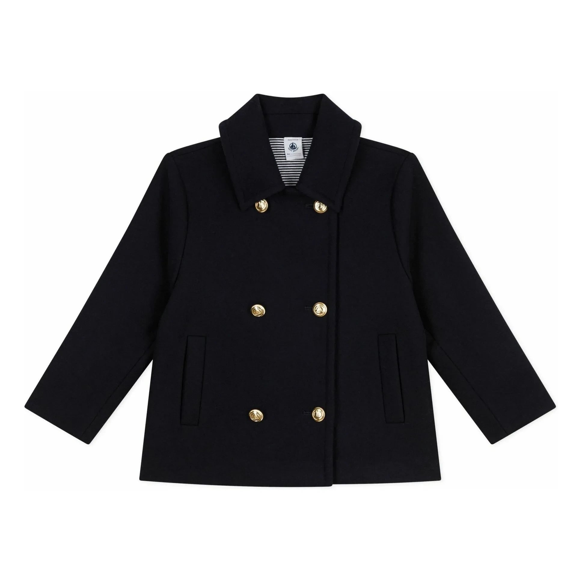 Petit Bateau - Chaqueta de lana cruzada | Azul marino