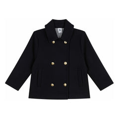 Petit Bateau - Chaqueta de lana cruzada | Azul marino