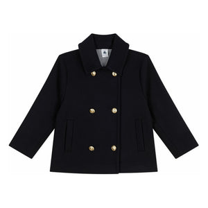 Petit Bateau - Chaqueta de lana cruzada | Azul marino