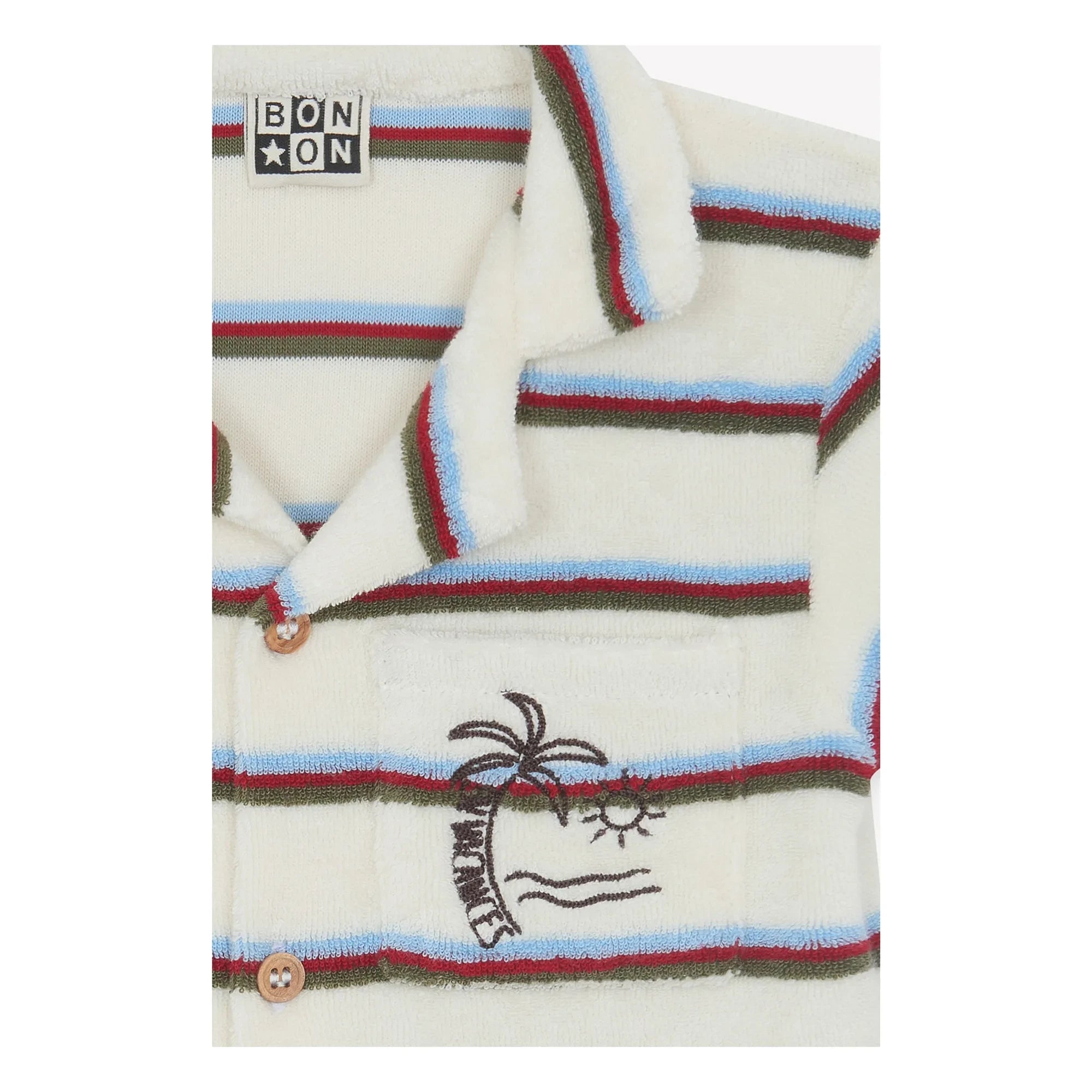 Bonton - Mono-toalla de rayas Lilo | Marfil
