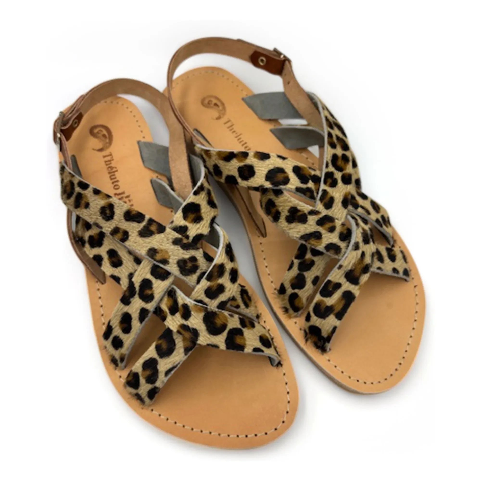 Théluto - Roma Leopar Sandalias | Beige