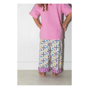 Club Trésor - Pantalón reversible geométrico años 70 | Rosa pálido