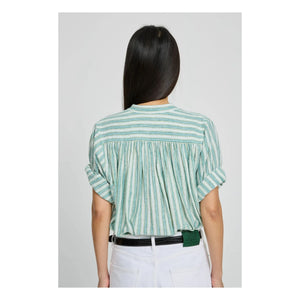Laurence Bras - Blusa de algodón a rayas Dida | Verde claro