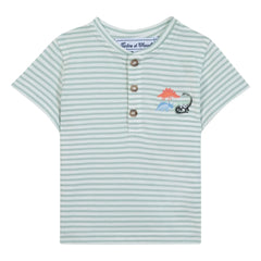 Tartine et Chocolat - Camiseta a rayas de dinosaurio | Salvia