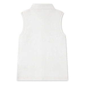 Lacoste - Polo sin mangas de algodón orgánico con logo | Blanco roto
