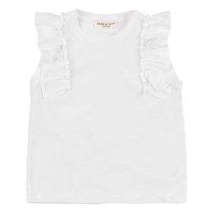 Babe & Tess - Camiseta Antonella con volantes | Blanco