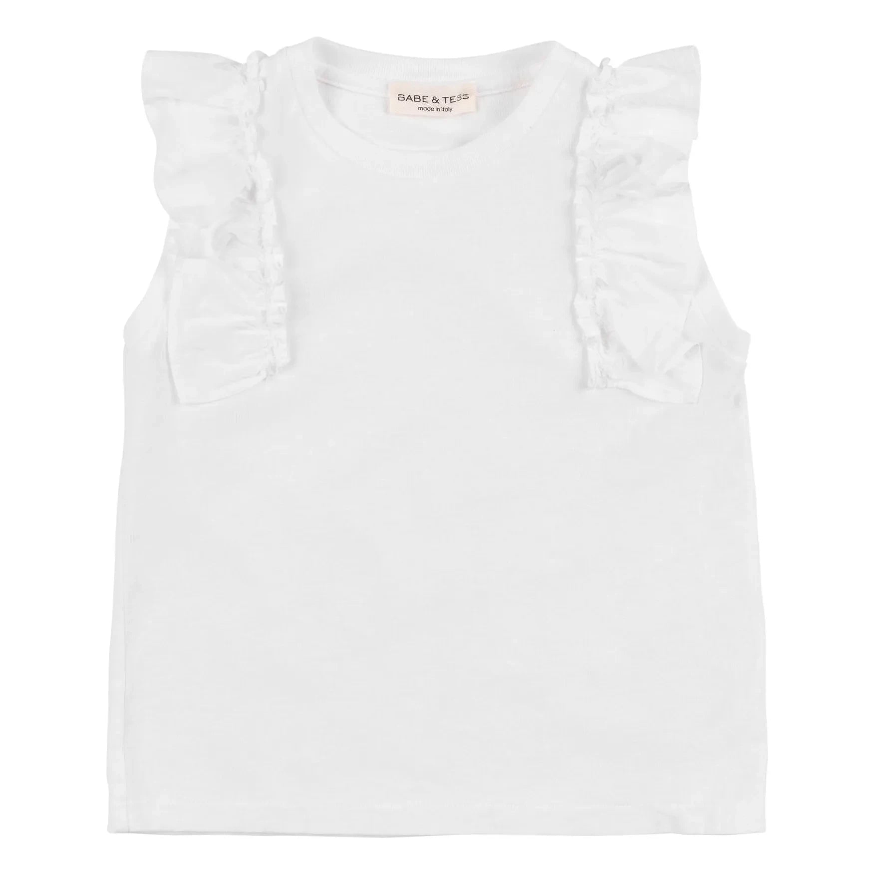 Babe & Tess - Camiseta Antonella con volantes | Blanco
