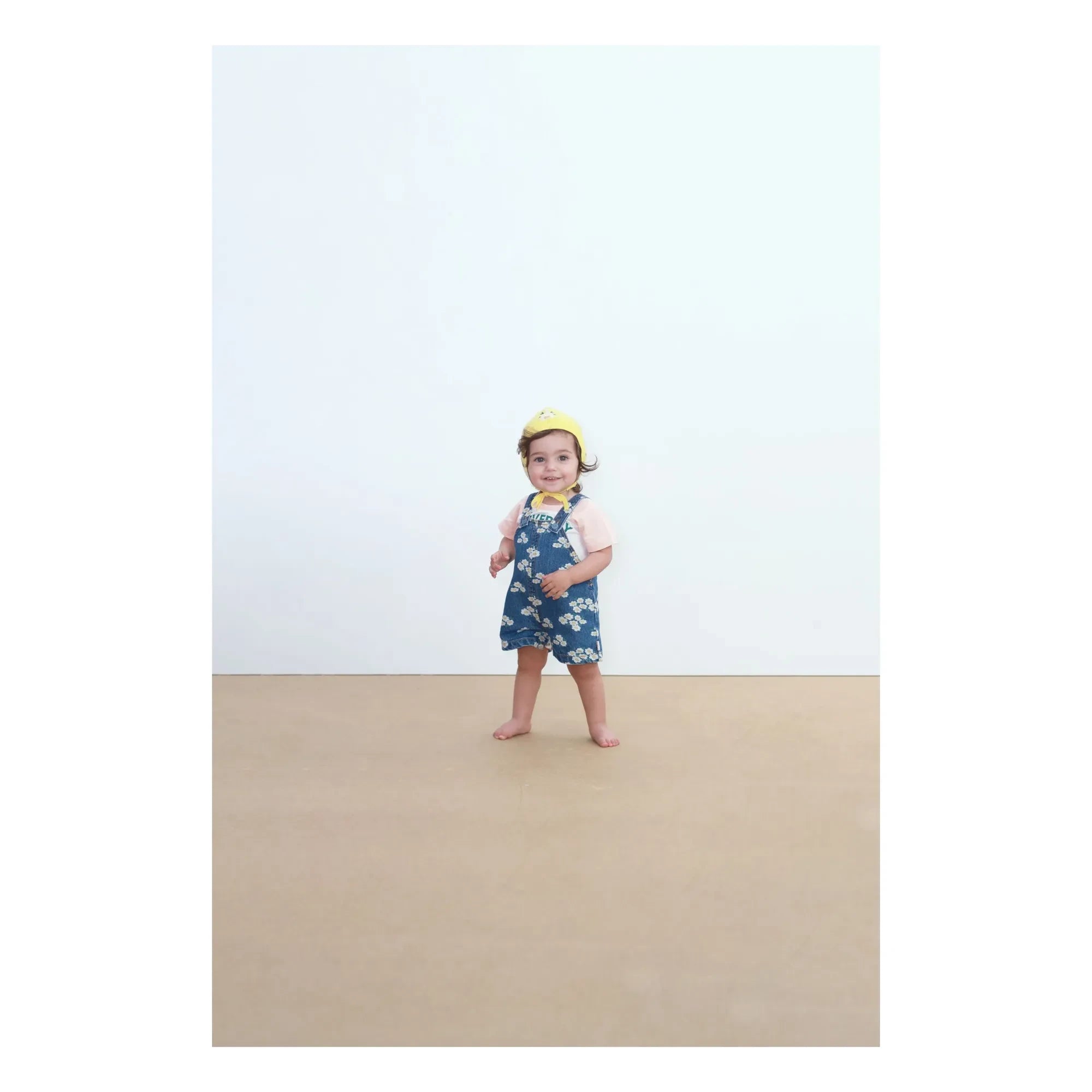 Tinycottons - Peto Vaquero Margaritas Corto | Azul
