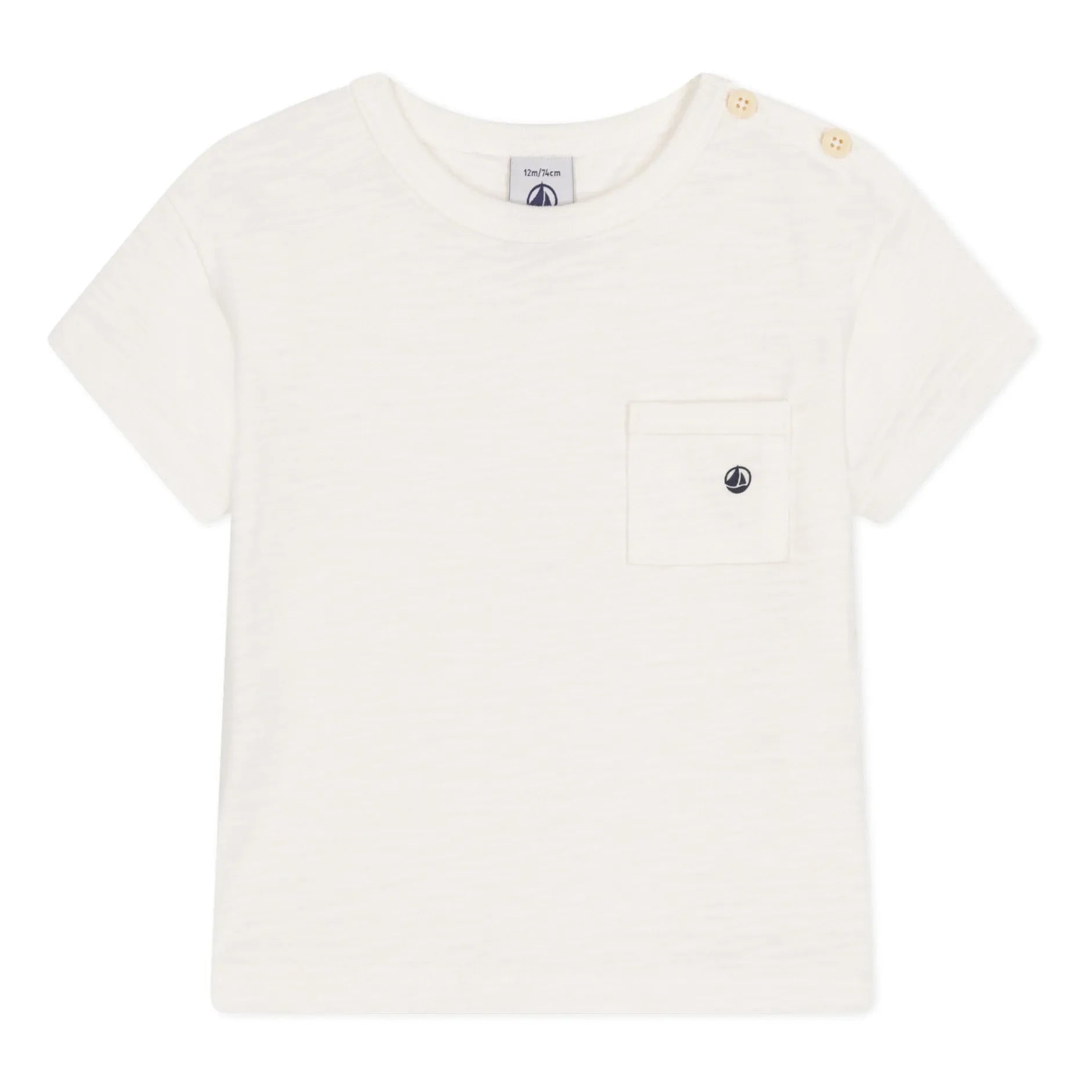 Petit Bateau - Camiseta Marmiton de jersey flameado | Crudo