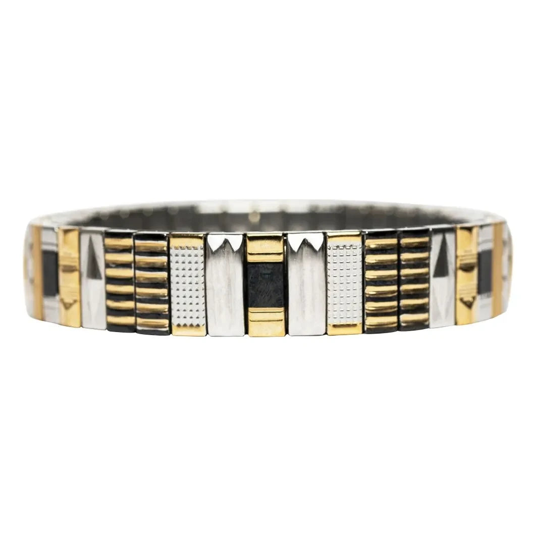 Sigal - Sig 10 pulsera | Negro/Oro/Plata